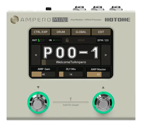 Pedaleira Guitarra Hotone Mp50 Ampero Mini Amp Modeler Cor Branco Baunilha